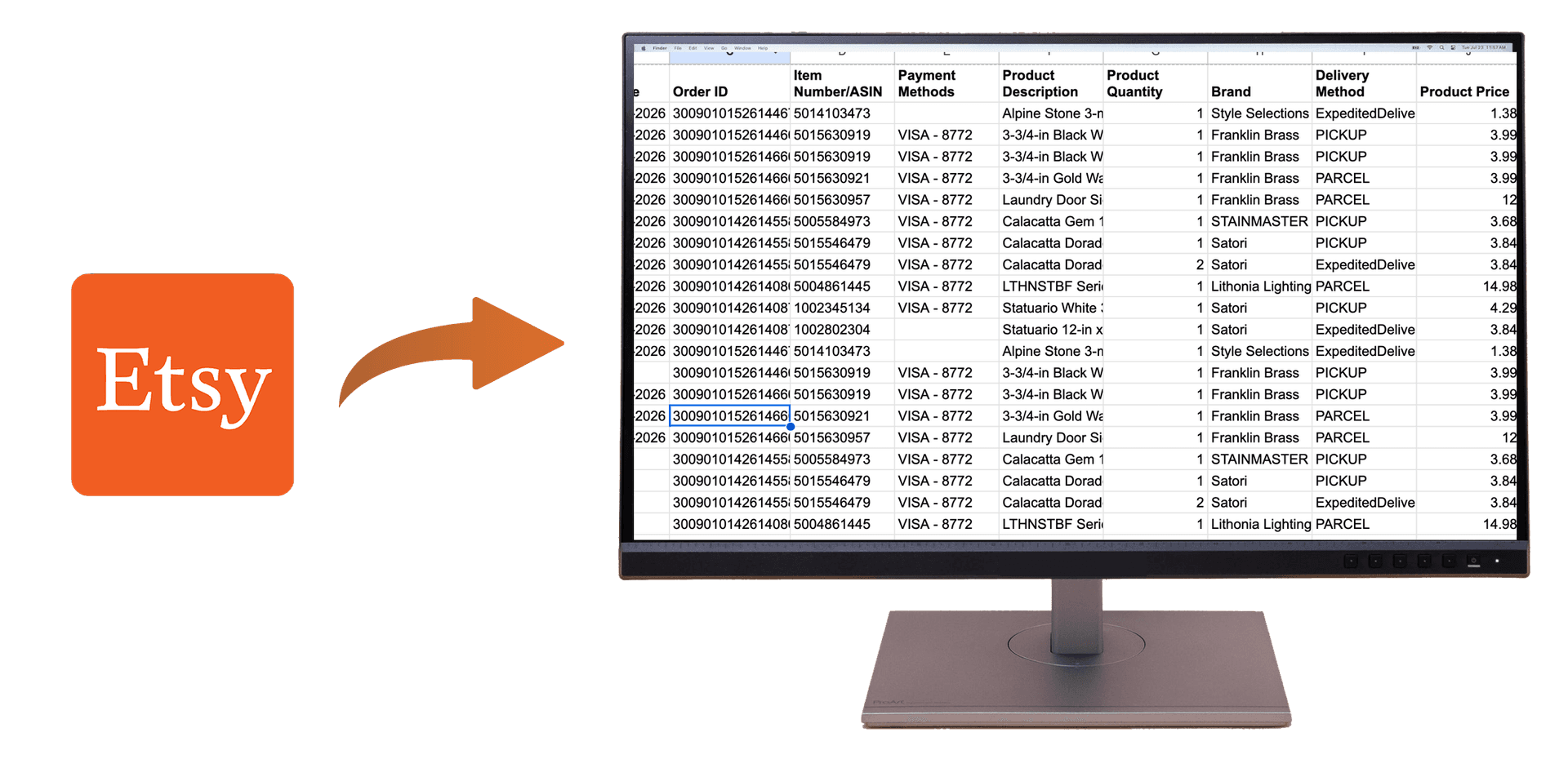 Export Etsy orders to Excel for small business tax tracking