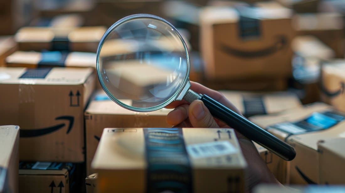 Magnifying glass over a list of orders